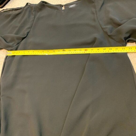 WHY DRESS Black chiffon butterfly sleeve dress SzL - Picture 13 of 15